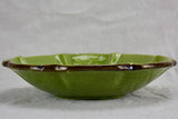 Vintage French melon bowl with green glaze 11¾"