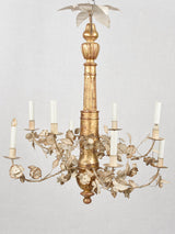 Vintage blossom tole chandelier with 8 arms 31½" x 27½"