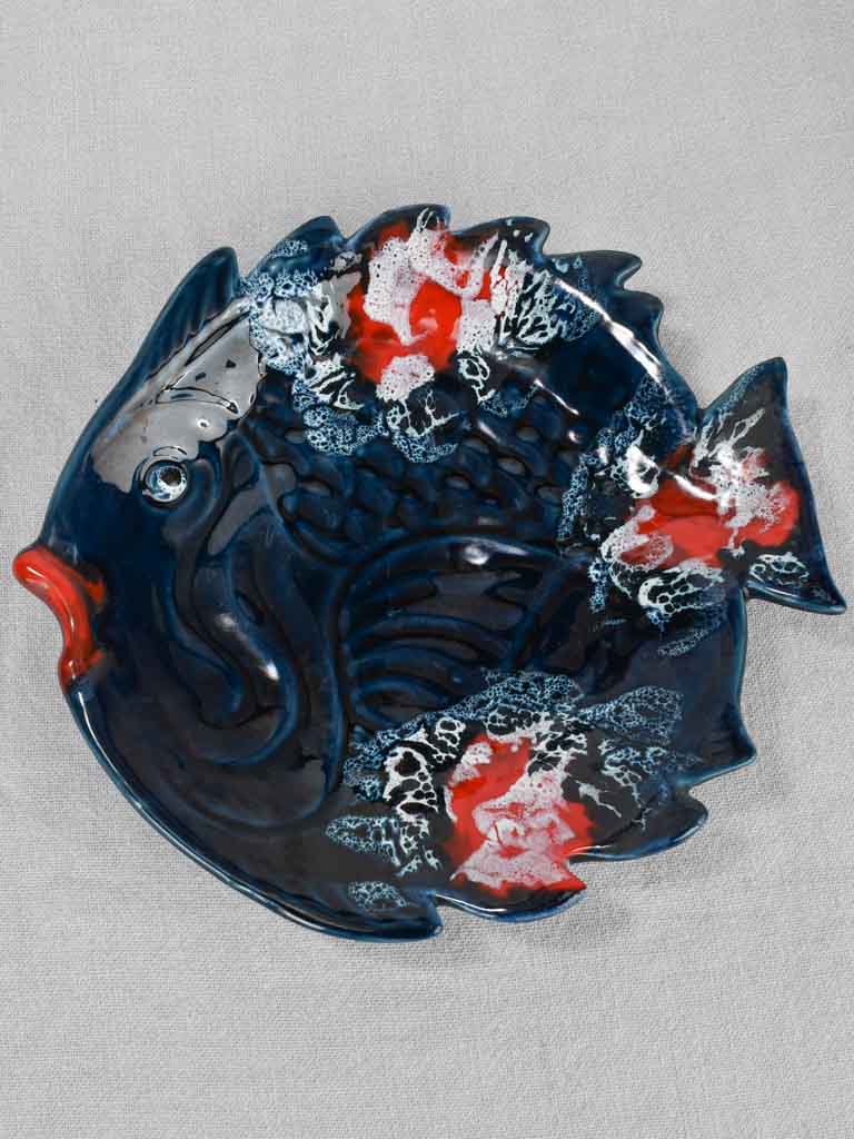 Ten plates, fish-shaped, Vallauris 9½" x 10¼"