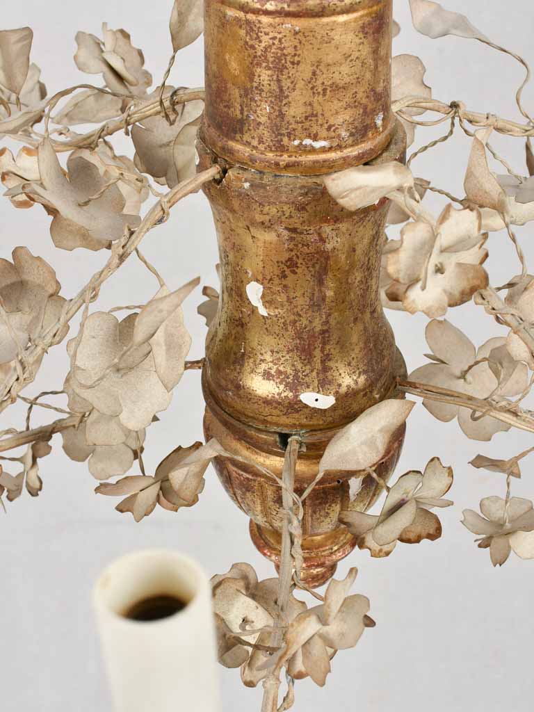 Vintage blossom tole chandelier with 8 arms 31½" x 27½"