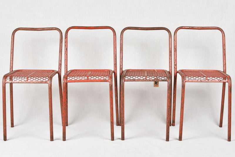 Set of 4 stack-able outdoor chairs, René Malaval