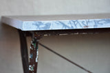 Rectangular Italian garden table with bardiglio marble top