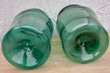 Pair of very large antique French preserving jars - blue green