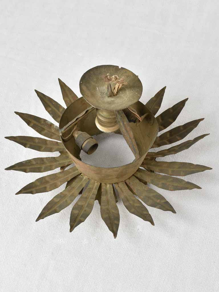 1960s brass ceiling light - sunburst 13½"
