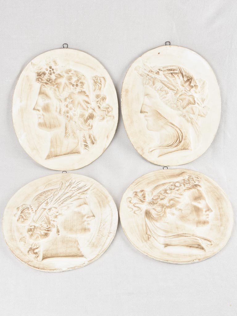 Collection of 4 plaster medallions - 4 seasons 17¼"