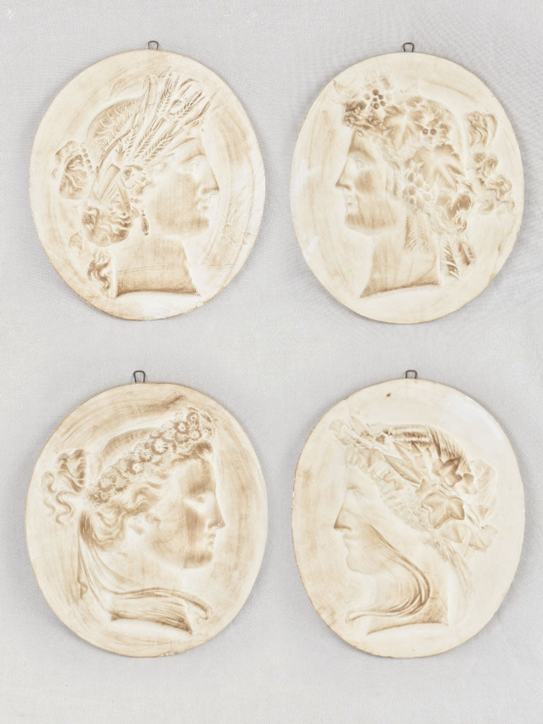 Collection of 4 plaster medallions - 4 seasons 17¼"