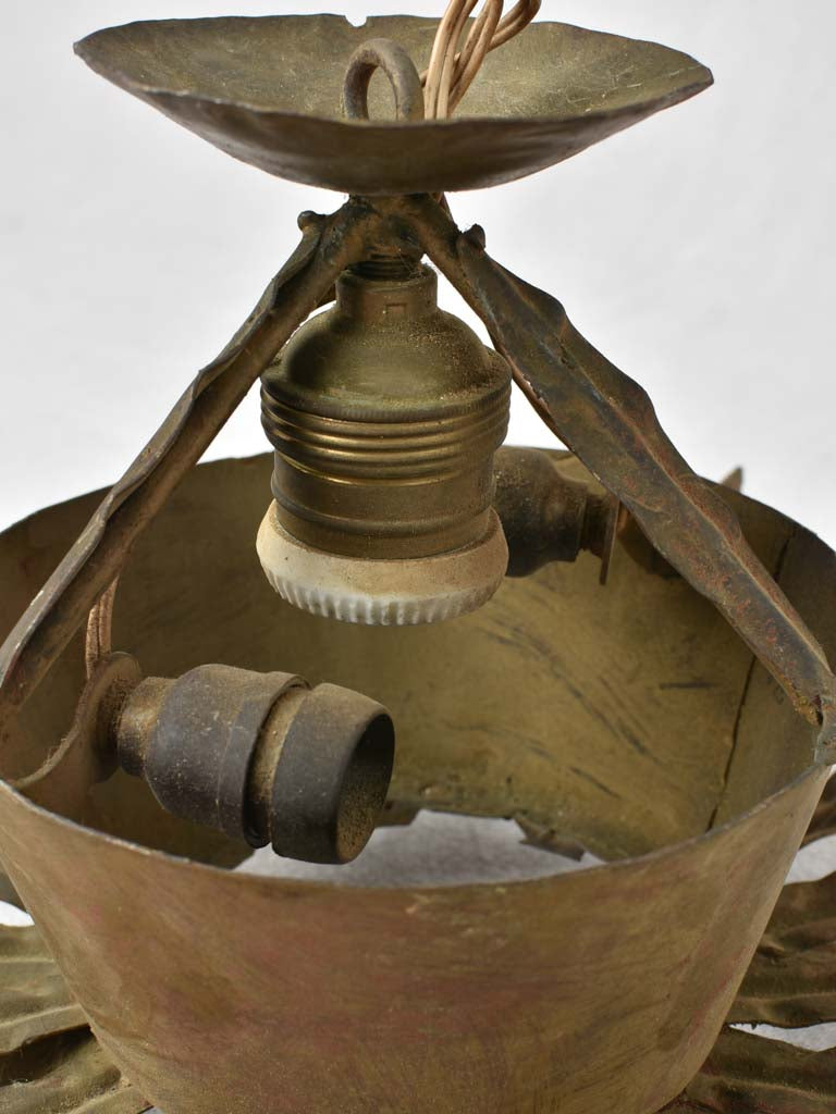 1960s brass ceiling light - sunburst 13½"