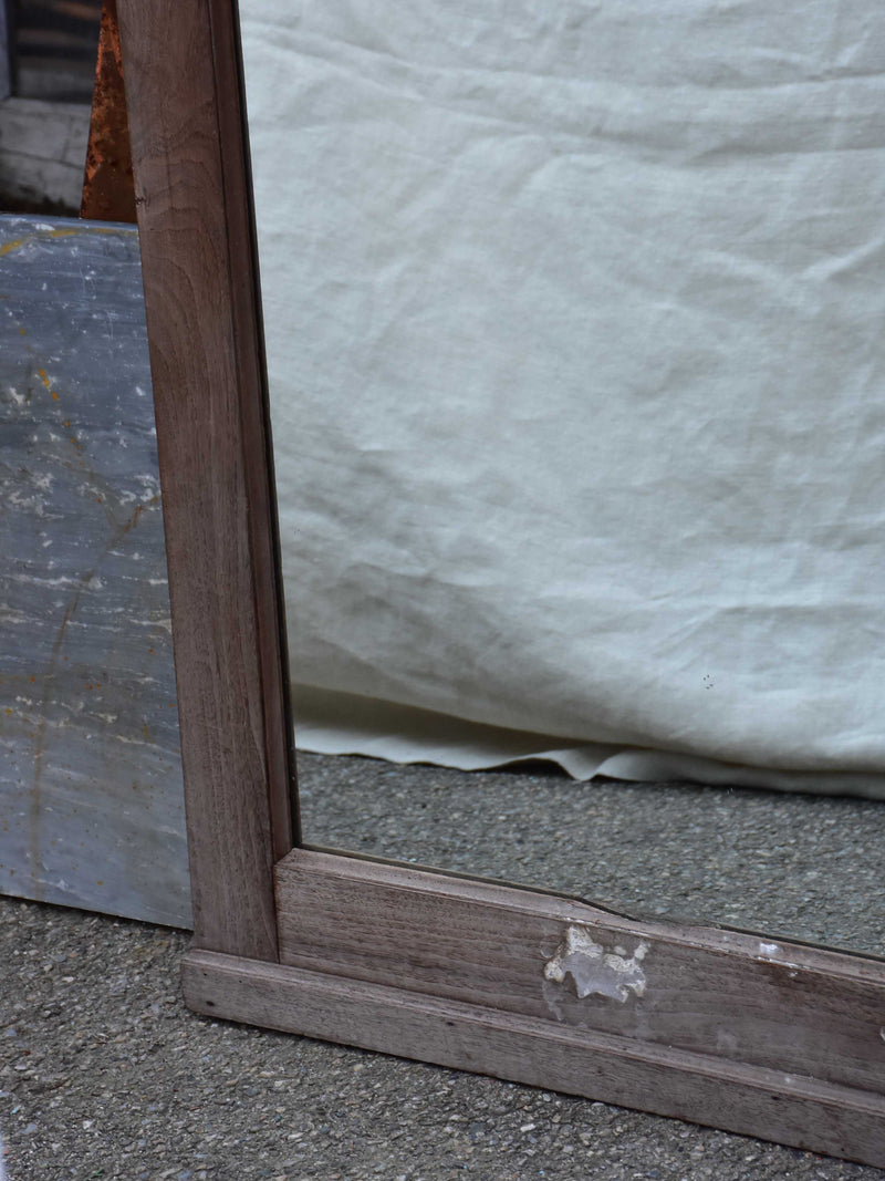 Vintage Italian mirror with raw wooden frame 36 ½'' x 55 ½''