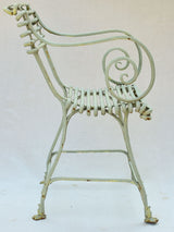 19th Century French Arras garden armchair with claw feet and scroll armrests