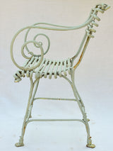 19th Century French Arras garden armchair with claw feet and scroll armrests