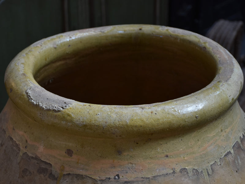 Biot jar, yellow glaze, very large, 18th-century