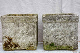 Pair of mid-century concrete garden planters with diamond pattern