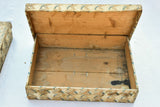 Four nineteenth century wooden boxes for storing fabric and textiles 18" x 26"