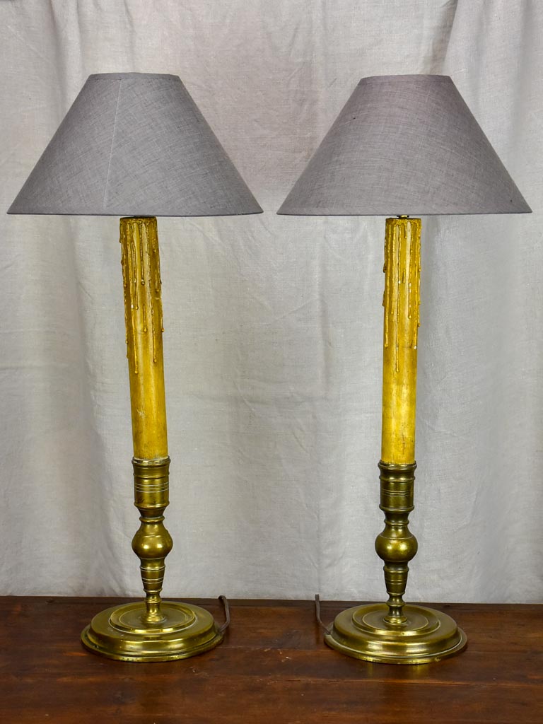 Pair of Napoleon III table lamps - candlesticks