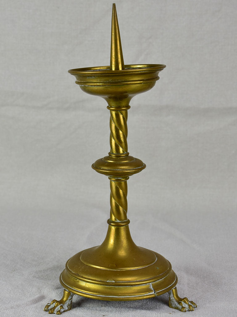 Antique gold-patinated brass candlestick