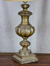 Antique French table lamp made with salvaged timber