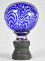 19th-century blue glass balustrade ball