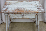 Rustic farm table with drawer and cross bracing