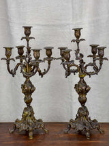 Pair of antique French bronze candlesticks