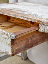 Rustic farm table with drawer and cross bracing