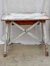 Rustic farm table with drawer and cross bracing