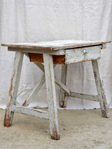 Rustic farm table with drawer and cross bracing