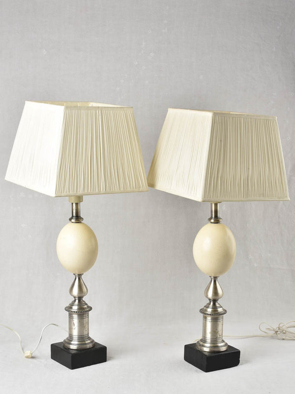Pair of vintage lamps - ostrich eggs 29¼"