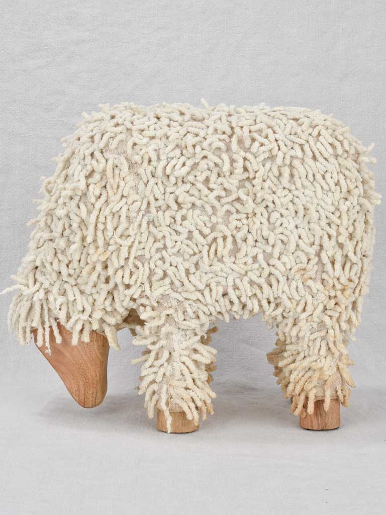 Vintage French sheep sculpture/stool 13¾"