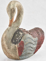Antique wooden sculpture of a swan 11½"