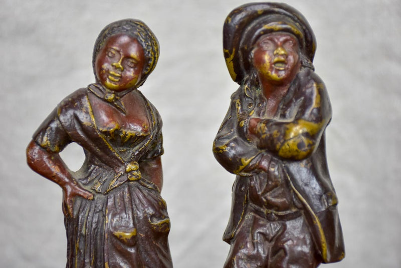Pair of antique French bronze sculptures