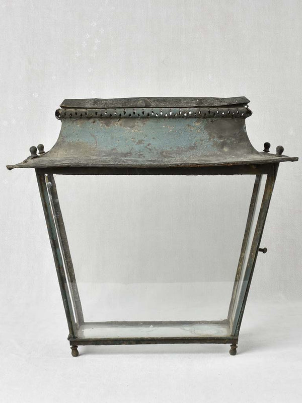 Vintage French tole lantern patina finish