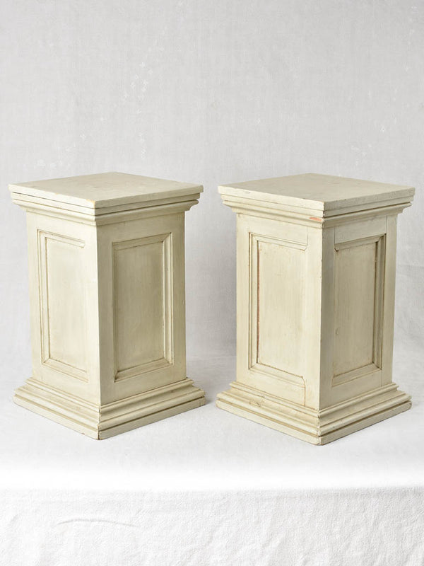 Antique French painted oak pedestals