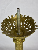 Large antique French candlestick - bronze, gold patina 22¾"
