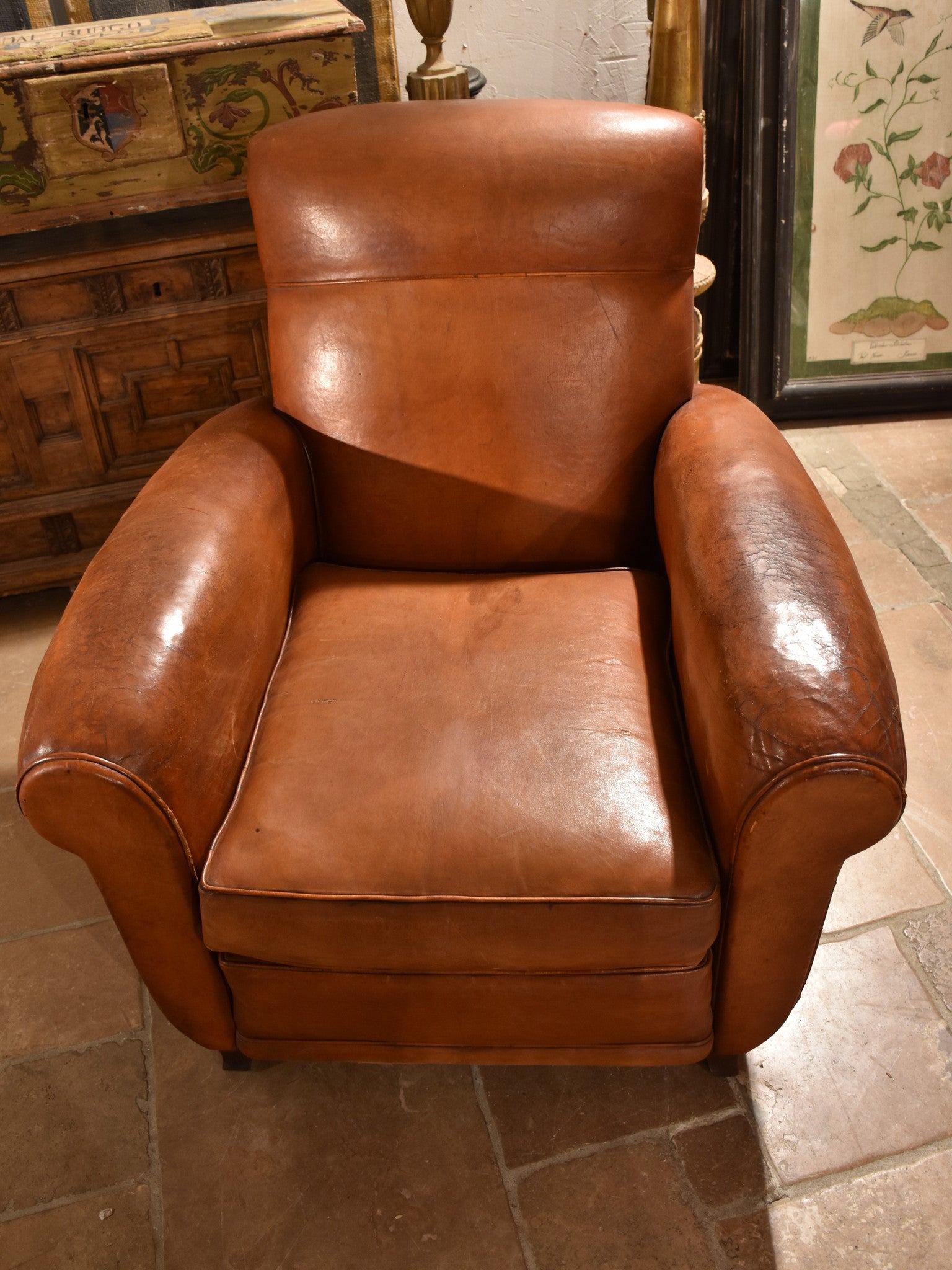French leather club chair – 1960’s