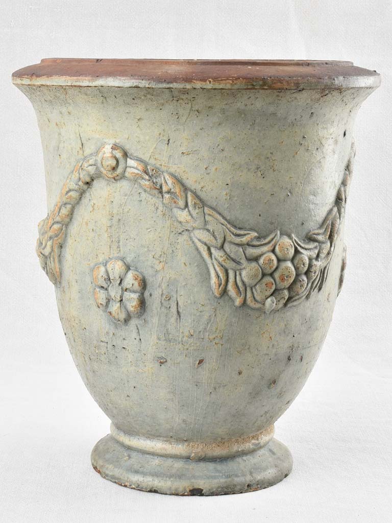 Vintage Anduze Urn with blue gray patina 15¾"