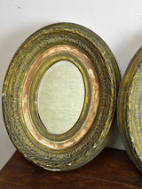 Pair of oval Louis XVI mirrors 19¼" x 15¾"