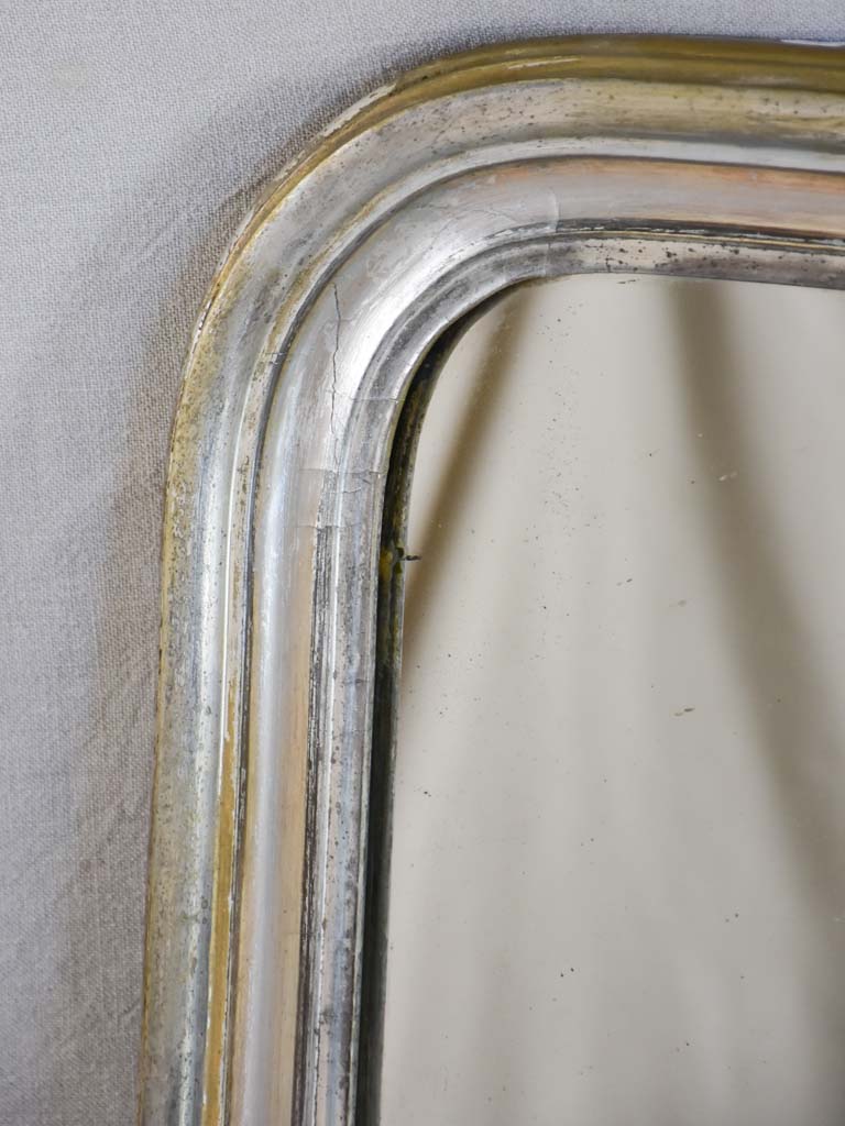Silver Louis Philippe mirror from the 19th century 25¼" x 32¾"