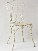 Late-Victorian, White Patina, Iron Garden Chair