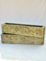 Pair of large rectangular faux bois planters - 1950's 38¼"