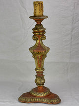 Rare large antique French candlestick - orange and gold 25¼"