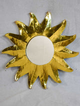 Vintage sunburst mirror with stylized sun rays 19¾"