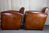 Pair of Art Deco square-backed club chairs
