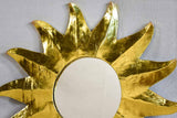 Vintage sunburst mirror with stylized sun rays 19¾"