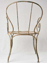 Vintage French Perforated Seat Armchair