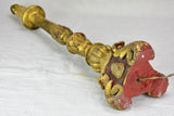 Large antique French candlestick lamp base - brown and gold 25½"