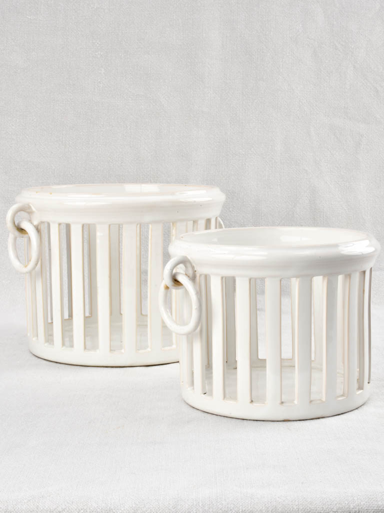 2 Émile Tessier cachepots with loop handles