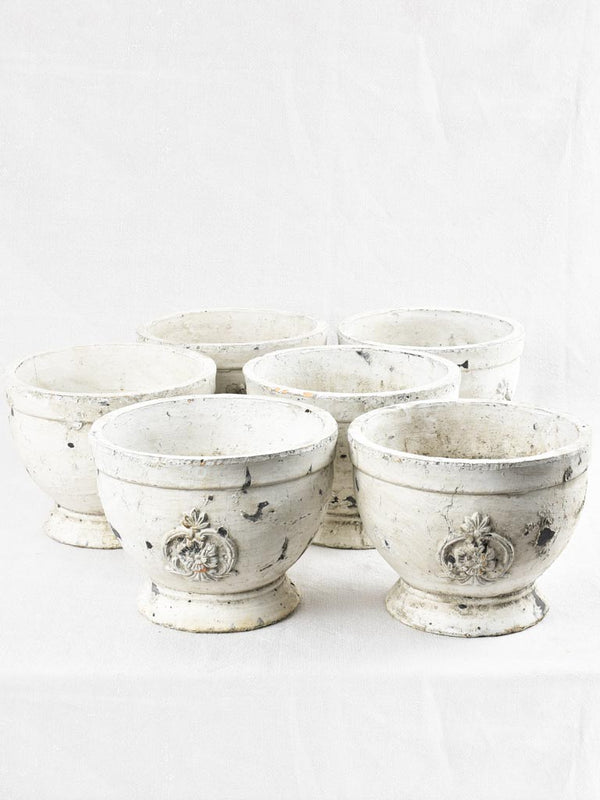 Set of 6 vintage cachepots - plaster 6¾"