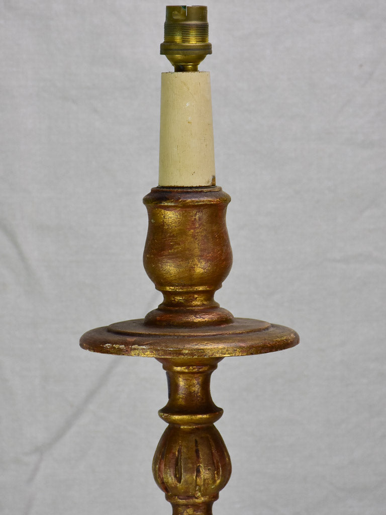 Antique Distressed Gold Color Candlestick