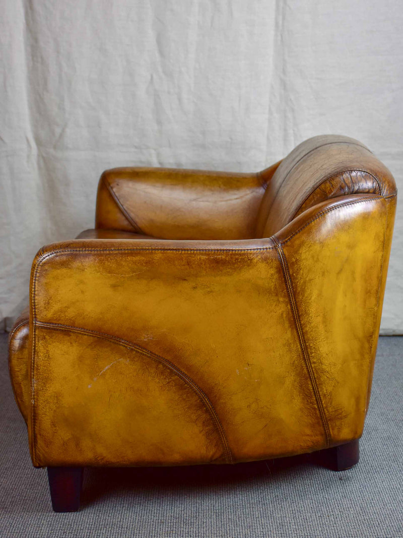 Vintage small leather sofa - two seater