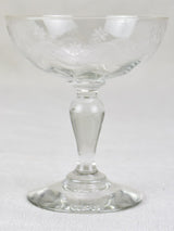 Set of six demi-crystal mid century French champagne cups